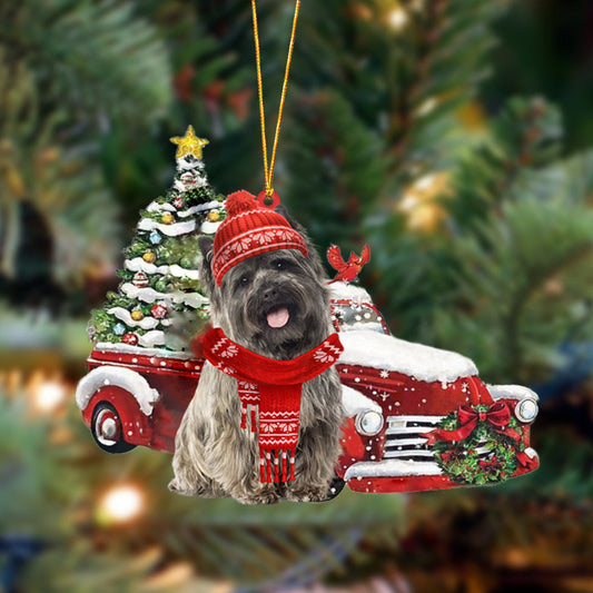 Cairn Terrier-Christmas Car Two Sided Christmas Plastic Hanging Ornament, Happy Christmas Ornament, Christmas Gift, Christmas Decoration