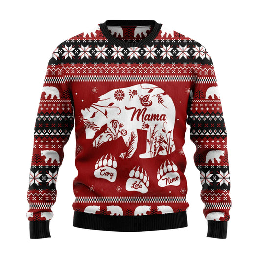 Ainm an Chustaim Mama Bear Geansaí Nollag, Bronntanas Nollag, Bronntanas Nollag 2024