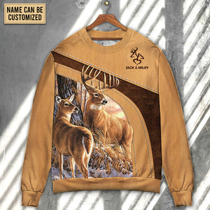 Deer Here Lives An Old Buck And His Sweet Doe Personalized Ugly Christmas Sweater, Christmas Gift, Gift Christmas 2024