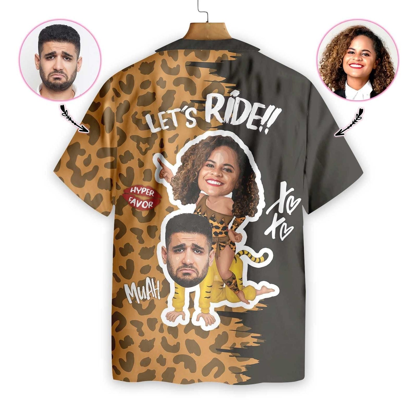 Lánúineacha Marcaíochta Dearadh Craiceann Liopard Grianghraf Saincheaptha Léine Haváís, Bronntanas Léine Haváís, Bronntanas Nollag