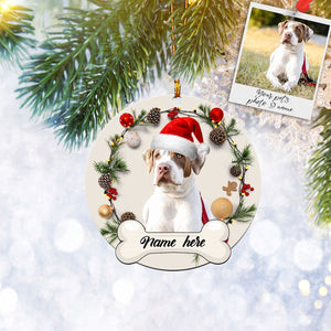 Custom Pet Memorial Ornament, Dog Cat Christmas Ornament Personalized Photo, Christmas Gift, Christmas Decoration