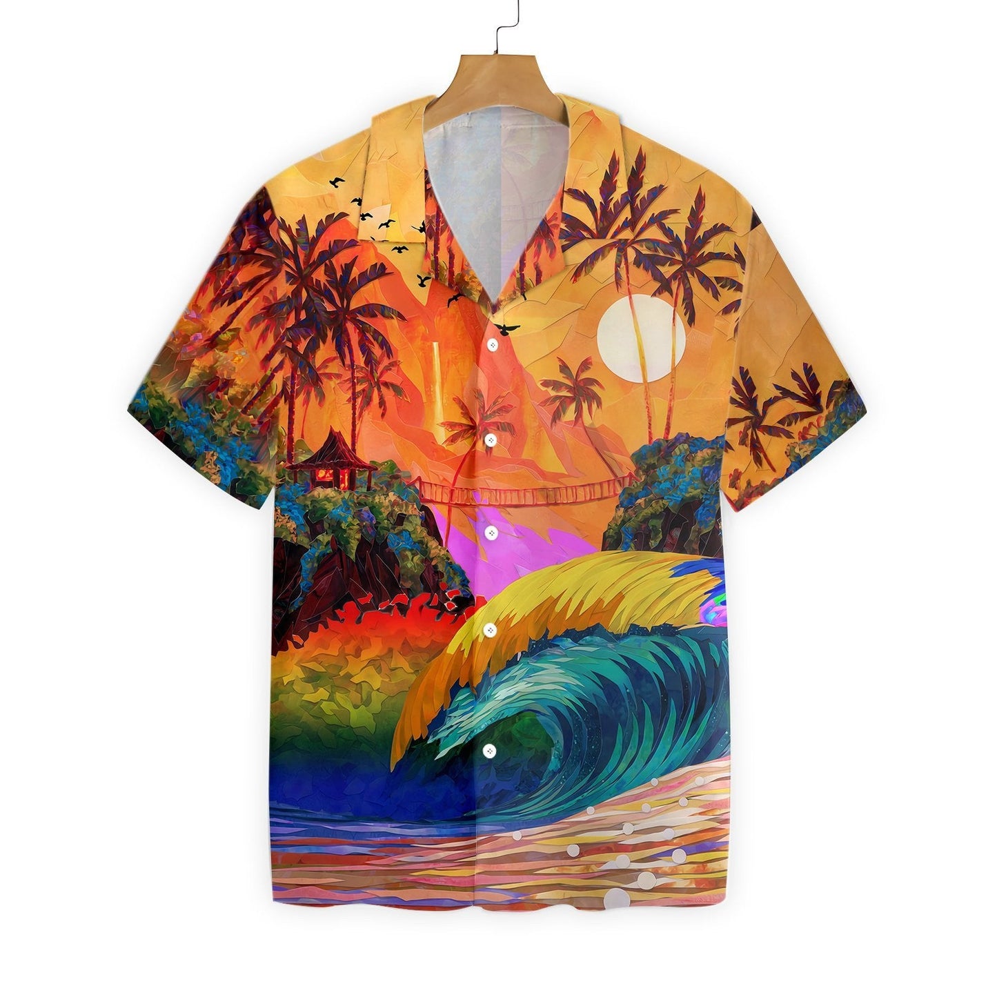 Stunning Landscape Of Beach At Sunset Design Hawaiian Shirt, Hawaiian Shirt Gift, Christmas Gift