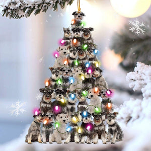 Schnauzer Christmas Tree Shaped Ornament For Schnauzer Lover Custom Acrylic Ornament For Dog Mom,Christmas Gift,Christmas Decoration