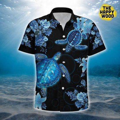 Blue Turtle Hawaiian Hawaii Shirt,Hawaiian Shirt Gift, Christmas Gift