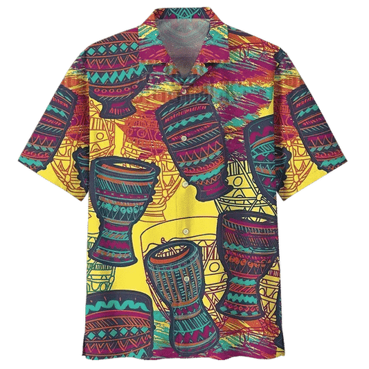 Tribal Drum Background Design Hawaiian Shirt,Hawaiian Shirt Gift, Christmas Gift