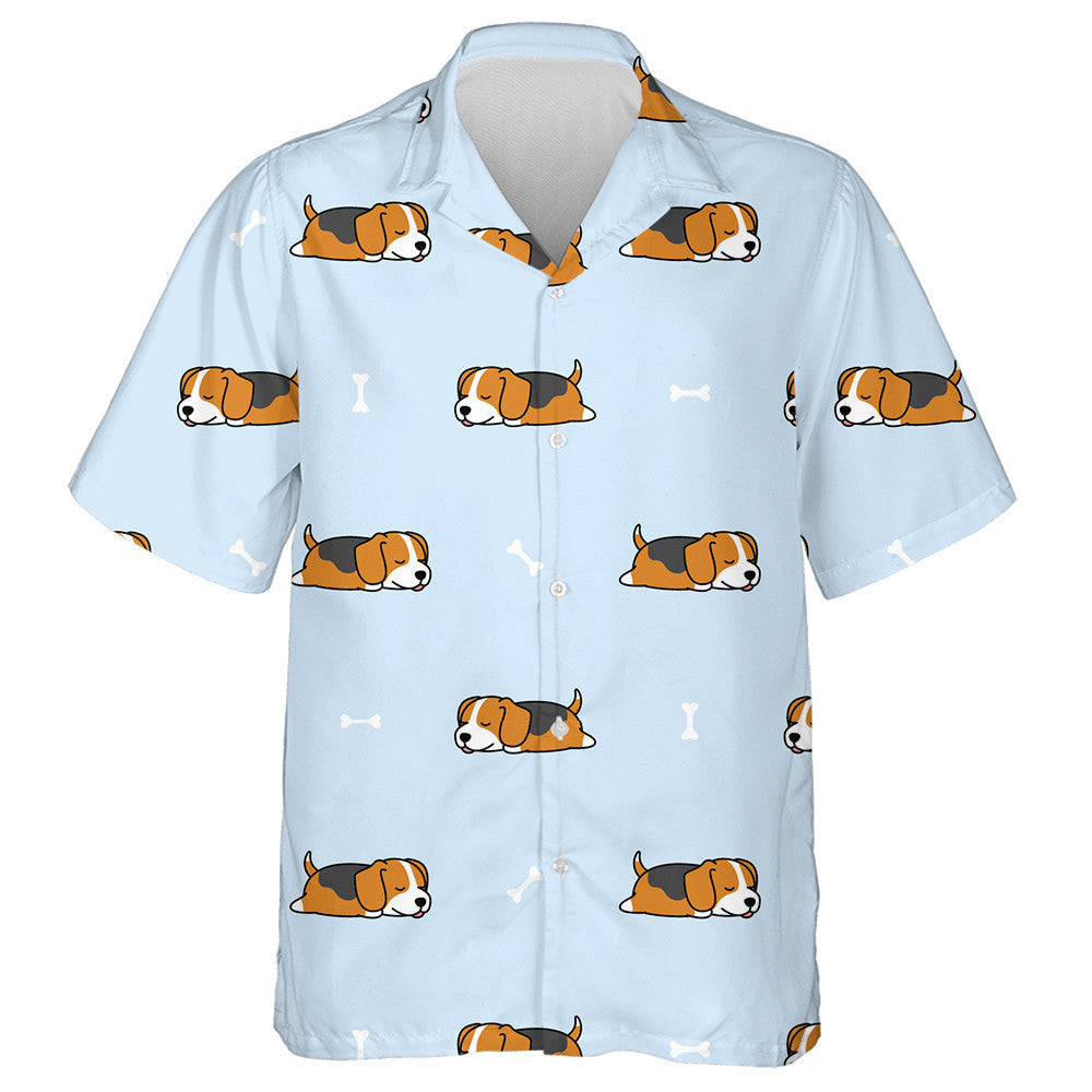 Cute Beagle Puppy Sleeping With Bone Hawaiian Shirt,Hawaiian Shirt Gift, Christmas Gift