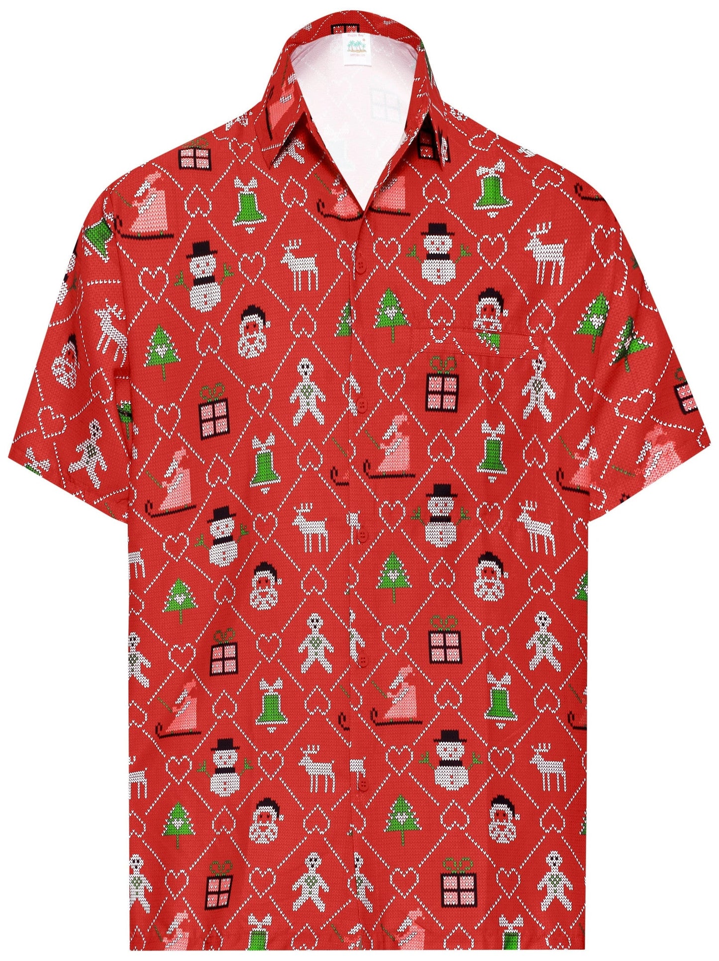 Crimson Background Little Things Of Christmas Design Hawaiian Shirt, Hawaiian Shirt Gift, Christmas Gift