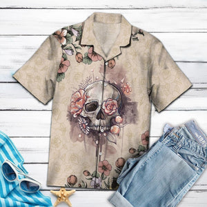 Amazing Sugar Skull With Pink Floral Art Pattern Hawaiian Shirt, Hawaiian Shirt Gift, Christmas Gift