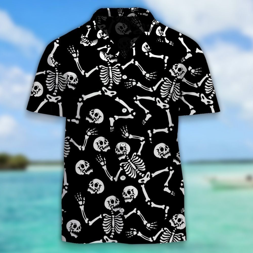 Skeletons Dancing Aloha Shirt Hawaiian Aloha Shirt Hawaiian Shorts Beach Short Shirt, Hawaiian Shirt Gift, Christmas Gift