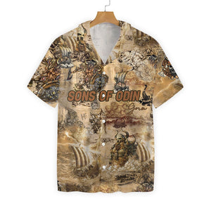 Sons Of Odin Custom Name Hawaiian Shirt,Hawaiian Shirt Gift, Christmas Gift