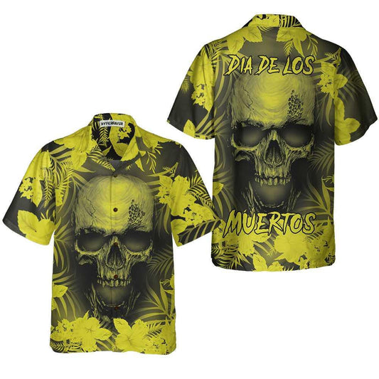 Skull Floral Pattern Dia De Los Muertos Hawaiian Shirt, Hawaiian Shirt Gift, Christmas Gift