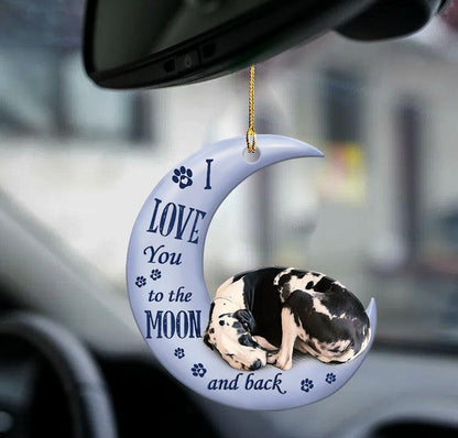 Great Dane Moon Back Great Dane Lover Dog Moms Two Sided Ornament, Christmas Gift,Christmas Decoration