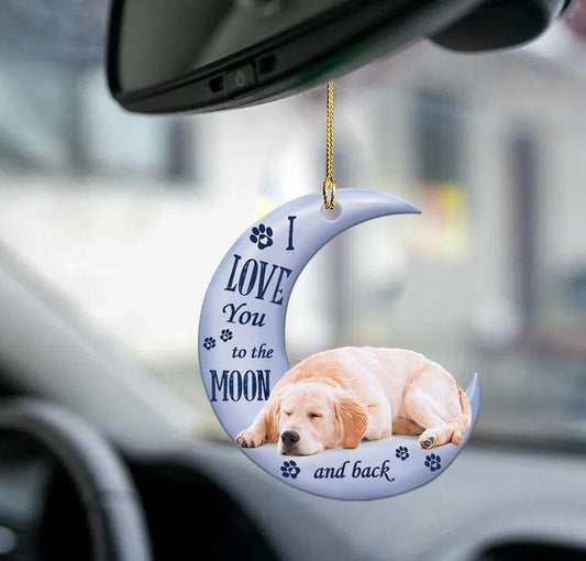 Golden Retriever Moon Back Golden Retriever Lover Dog Mom Two Sided Ornament, Christmas Gift,Christmas Decoration