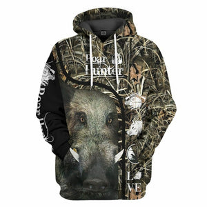 3D Love Boar Hunter Custom Tshirt Hoodie Apparel