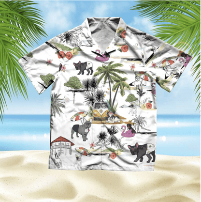 French Bulldog Beach Style Pretty Ornamental Hawaiian Shirt,Hawaiian Shirt Gift, Christmas Gift