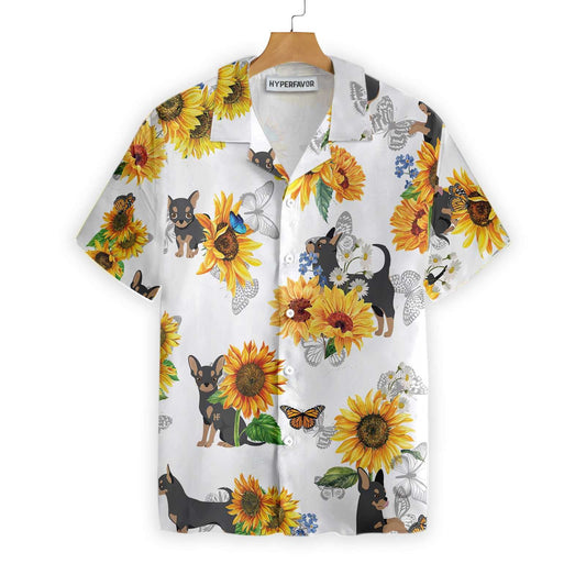 Flower Species Chihuahua Lover With Sunflower Hawaiian Shirt,Hawaiian Shirt Gift, Christmas Gift