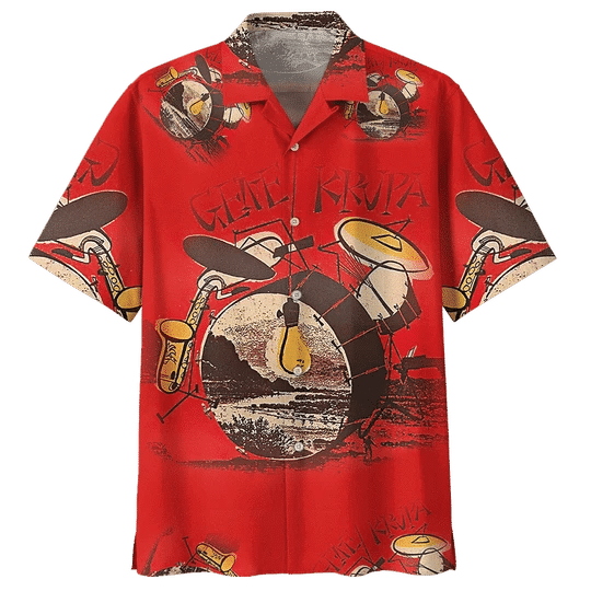 Red Drum Background Design Hawaiian Shirt,Hawaiian Shirt Gift, Christmas Gift