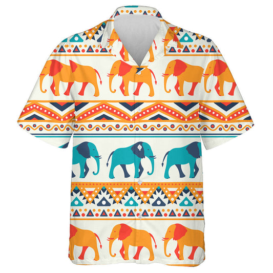 Eilifint Retro Gorm Agus Oráiste le Ornáidí Eitneacha Léine Haváís, Bronntanas Léine Haváís, Bronntanas Nollag