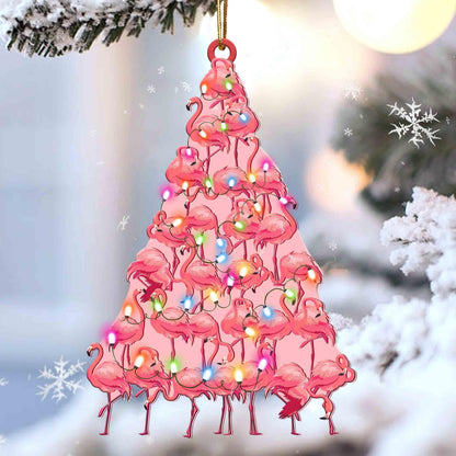 Flamingo Lovely Tree Gift For Flamingo Lover Gift For Bird Lover Ornament,Christmas Gift,Christmas Decoration