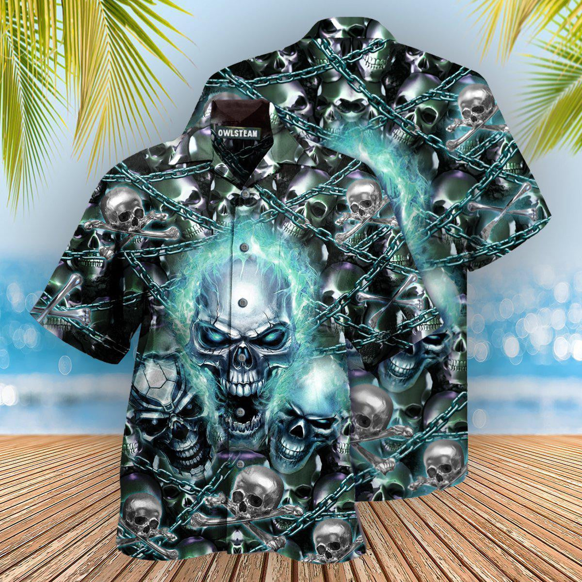 Santa Cruz Coconut Tree Seamless Pattern Hawaiian Shirt,Hawaiian Shirt Gift, Christmas Gift