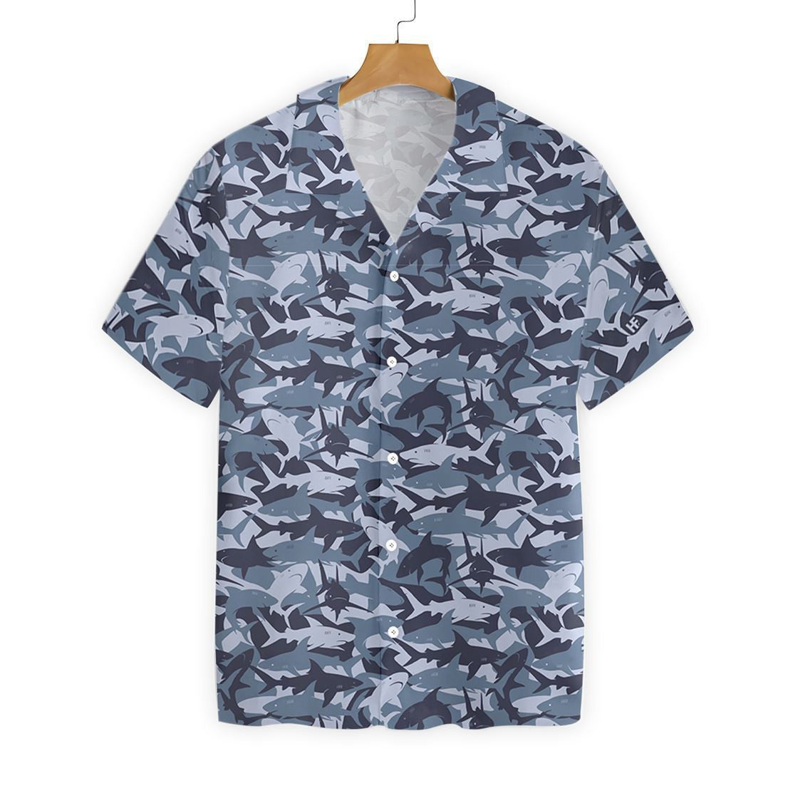 Shark Camouflage Design Hysterical Pattern Hawaiian Shirt,Hawaiian Shirt Gift, Christmas Gift