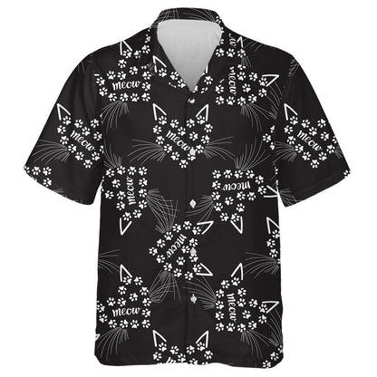 Black Heart Composition On A Cat Theme Hawaiian Shirt, Hawaiian Shirt Gift, Christmas Gift