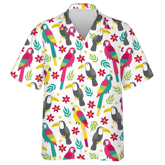 Éan Plumeria Macaw Toucan Duilleoga Trópaiceacha Agus Bláthanna Léine Haváís, Bronntanas Léine Haváís, Bronntanas Nollag