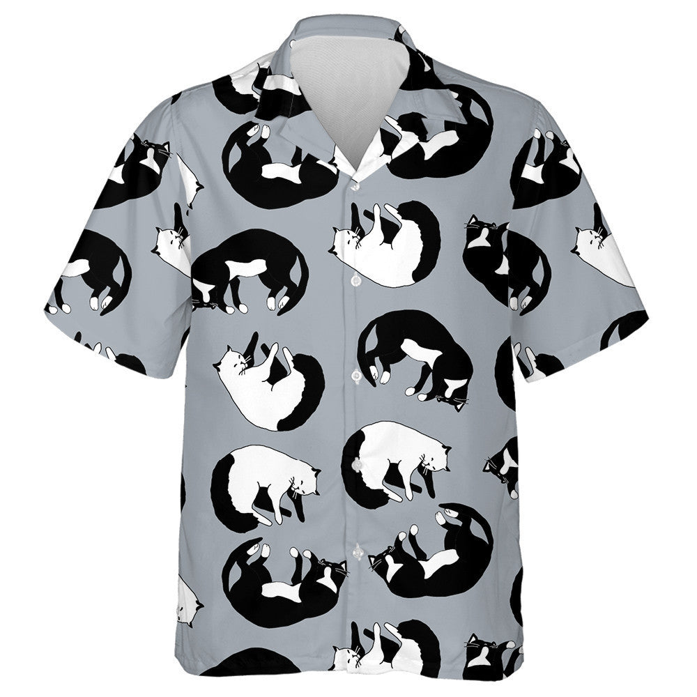 Cait Codlata Dubha Agus Bán Ar Chúlra Liath Léine Haváíais, Bronntanas Léine Haváíais, Bronntanas Nollag