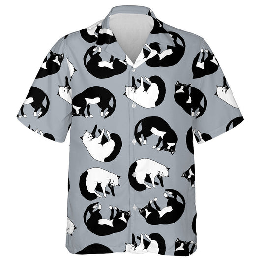 Cait Codlata Dubha Agus Bán Ar Chúlra Liath Léine Haváíais, Bronntanas Léine Haváíais, Bronntanas Nollag