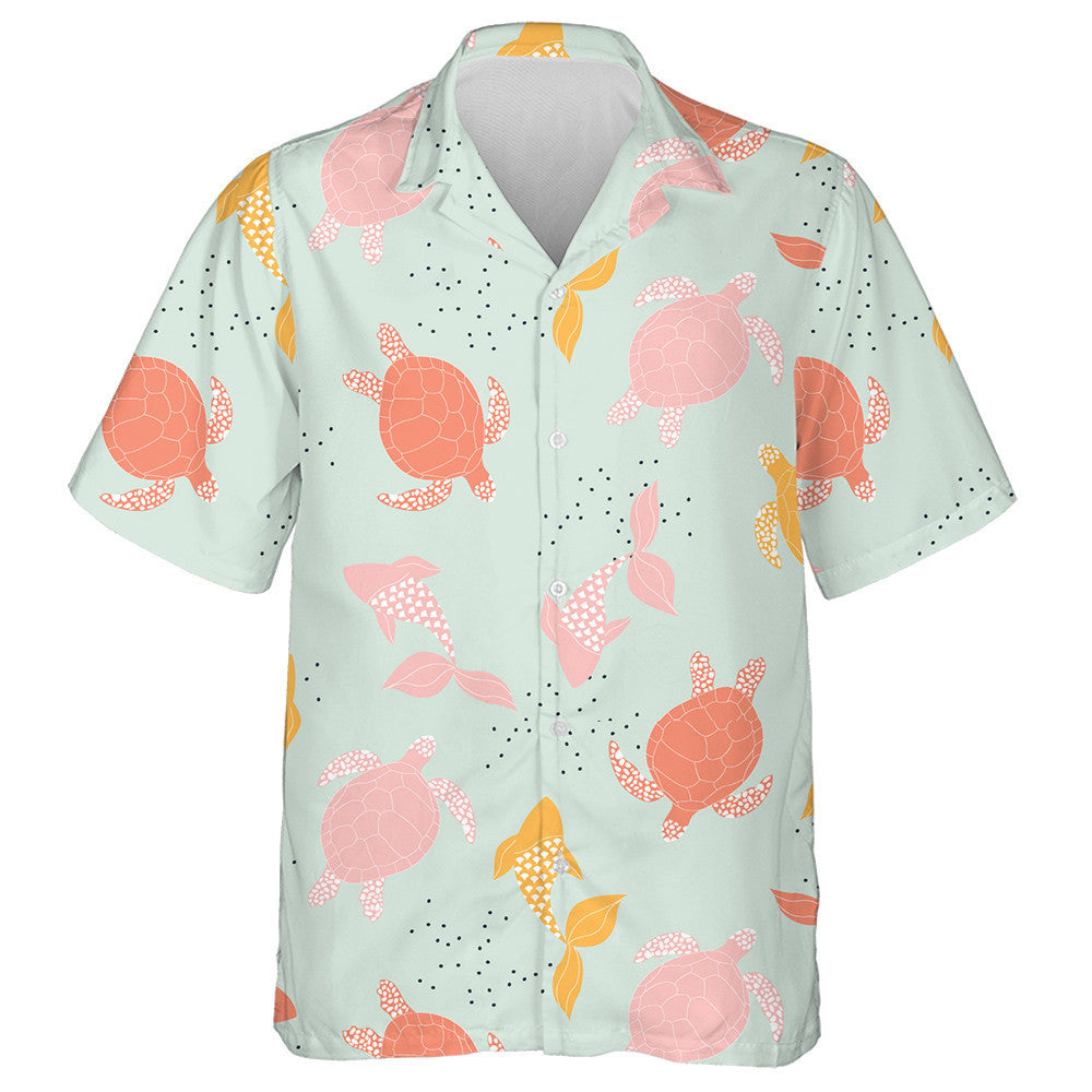 Marine With Turtles And Fish The Underwater World Hawaiian Shirt, Hawaiian Shirt Gift, Christmas Gift