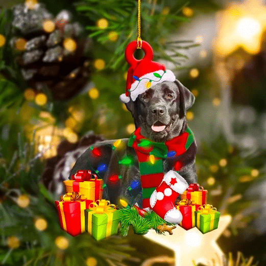 Black Labrador Christmas Ornament, Christmas Ornament Gift, Christmas Gift, Christmas Decoration