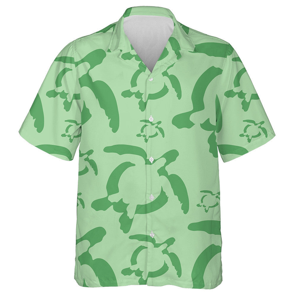 Green Line Sea Turtles On Light Green Hawaiian Shirt, Hawaiian Shirt Gift, Christmas Gift