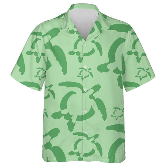 Green Line Sea Turtles On Light Green Hawaiian Shirt, Hawaiian Shirt Gift, Christmas Gift