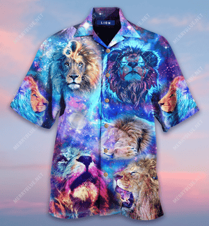 Amazing Lion Galaxy Hawaiian Shirt, Hawaiian Shirt Gift, Christmas Gift