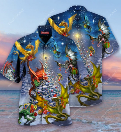 Christmas Dragons Hawaiian Shirt â€“ Dnstyles_Hawaiian Shirt Gift, Christmas Gift