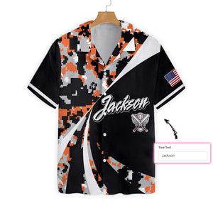 Custom Name Unique Baseball Swirl Design Hawaiian Shirt,Hawaiian Shirt Gift, Christmas Gift