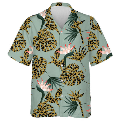 Liopard Craiceann Ainmhithe Trendy Retro Le Léine Haváís Jungle Tropical, Bronntanas Léine Haváís, Bronntanas Nollag