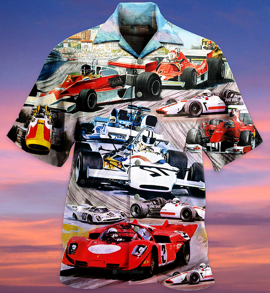 Car Racing - Hawaiian Shirt-Hawaiian Shirt Gift, Christmas Gift