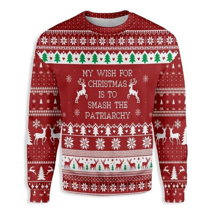 My Wish For Christmas Is To Smash The Patriarchy Ugly Christmas Sweater,Christmas Ugly Sweater,Christmas Gift,Gift Christmas 2022