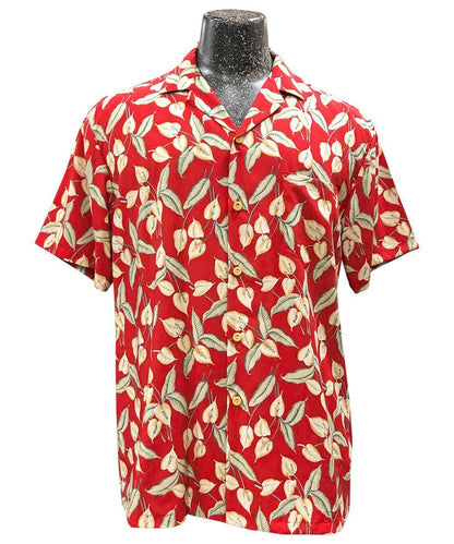Mini Anthurium Red Hawaiian Aloha Shirt Hawaiian Shorts Beach Short Sleeve, Hawaiian Shirt Gift, Christmas Gift
