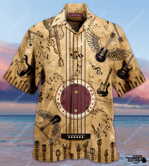 Amazing Guitar Vintage Unisex Hawaiian Aloha Shirt Hawaiian Shorts Beach Short Sleeve, Hawaiian Shirt Gift, Christmas Gift