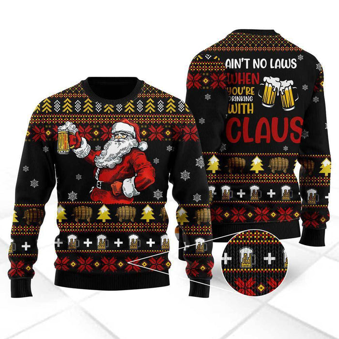 Funny Drinking With Claus Ugly Christmas Sweater, Christmas Gift, Gift Christmas 2024