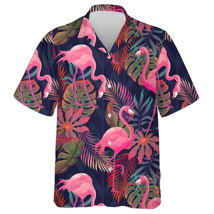 Beautiful Flamingo In Tropical Forest Hawaiian Shirt, Hawaiian For Gift