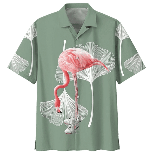 Tropical Flamingo Ornamental Design Hawaiian Shirt,Hawaiian Shirt Gift, Christmas Gift