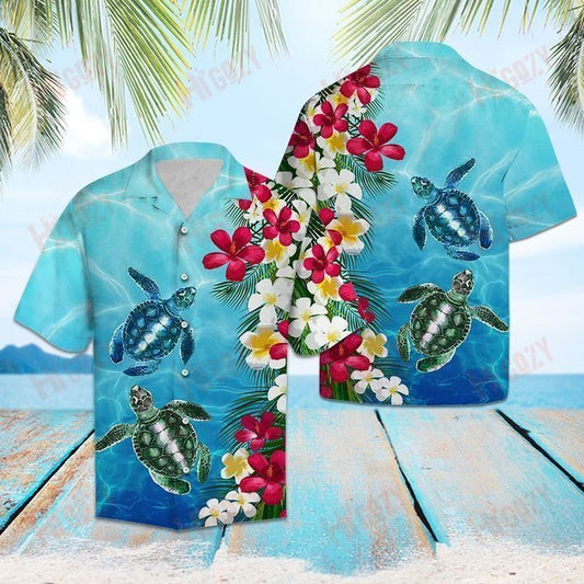 Turtar Floral - Léine haváíais Caitheamh aimsire Muinchille Gearr Léinte Crazy Haváís Patrún, Bronntanas Léine Haváís, Bronntanas Nollag