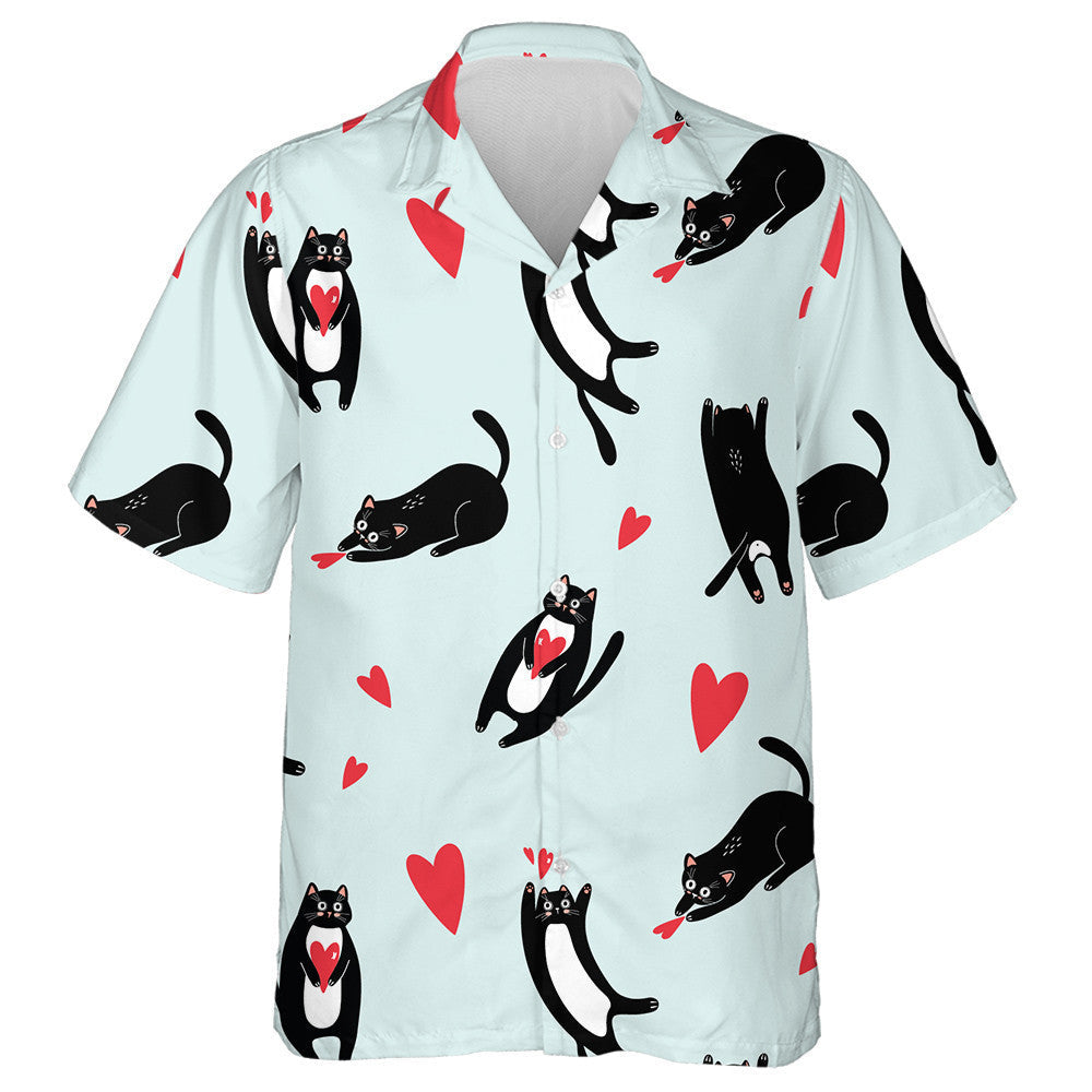 Cait agus Croí Intíre Dubha ar Chúlra Gorm Léine Haváís, Bronntanas Léine Haváíais, Bronntanas Nollag