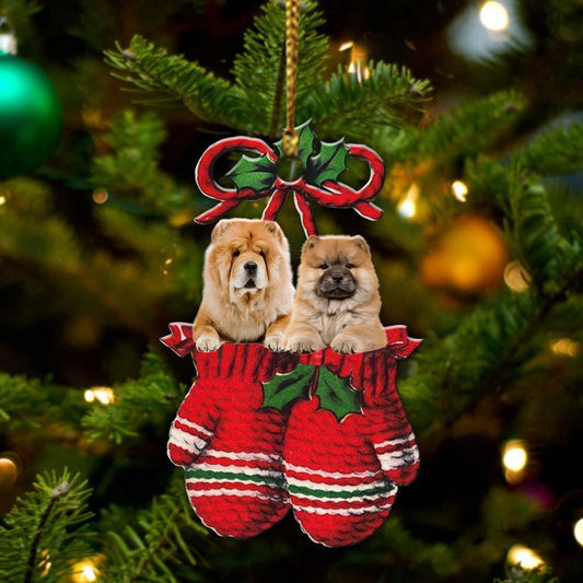 Chow Chow Inside Your Gloves Christmas Holiday-Two Sided Christmas Plastic Hanging Ornament, Christmas Gift, Christmas Decoration