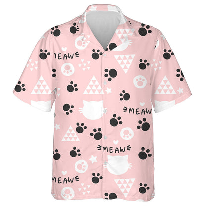 Cute Cartoon Animal Head Cat Kitten Hawaiian Shirt, Hawaiian Shirt Gift, Christmas Gift