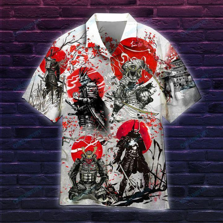 Samurai Warrior Awesome Background Design Hawaiian Shirt,Hawaiian Shirt Gift, Christmas Gift
