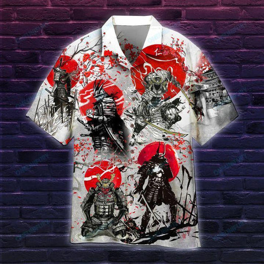 Samurai Warrior Awesome Background Design Hawaiian Shirt,Hawaiian Shirt Gift, Christmas Gift
